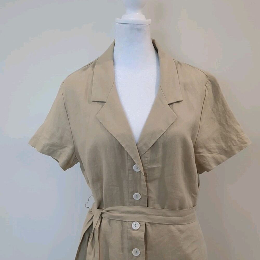 Quince Women’s 100% Linen Short Sleeve Shirt Dress Size Medium NWT - Picture 3 of 14